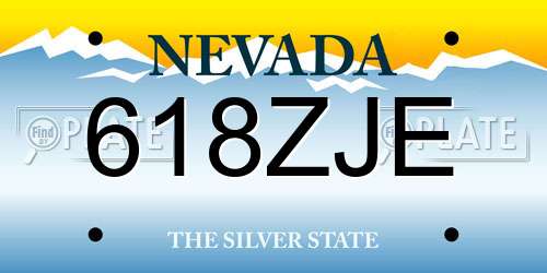 618ZJE Nevada License Plate