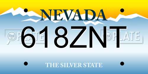618ZNT Nevada License Plate