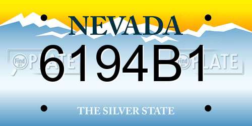 6194B1 Nevada License Plate