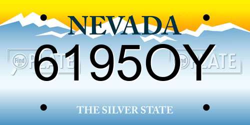 6195OY Nevada License Plate