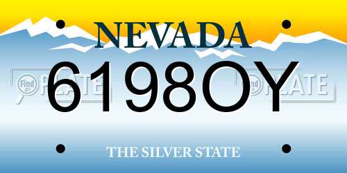 6198OY Nevada License Plate