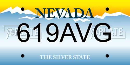 619AVG Nevada License Plate
