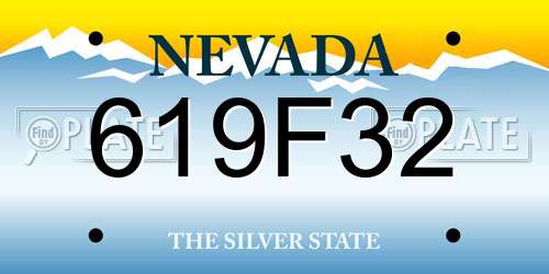 619F32 Nevada License Plate