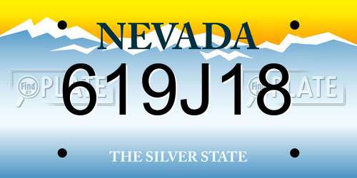 619J18 Nevada License Plate