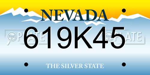 619K45 Nevada License Plate