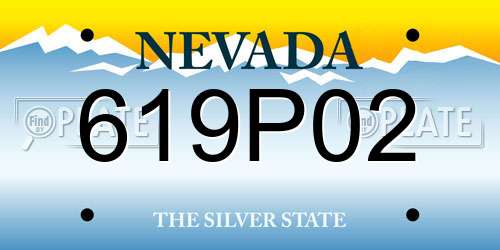 619P02 Nevada License Plate