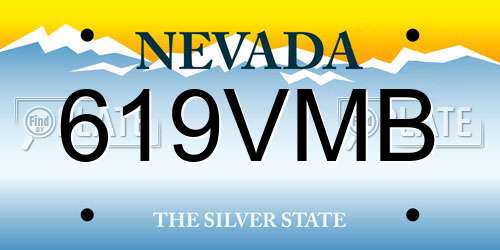 619VMB Nevada License Plate