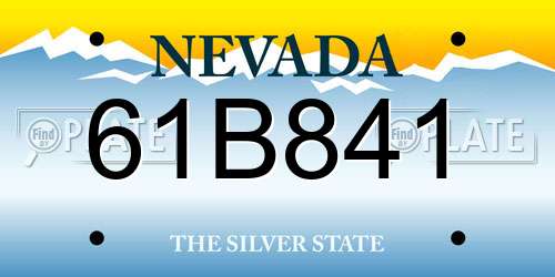 61B841 Nevada License Plate