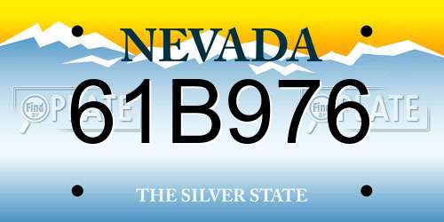 61B976 Nevada License Plate