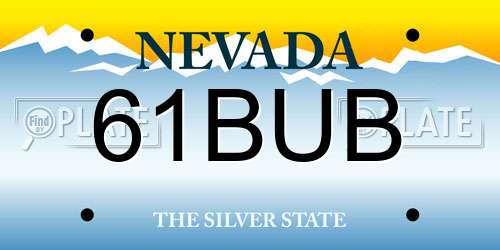 61BUB Nevada License Plate