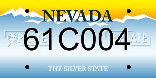 61C004 Nevada License Plate