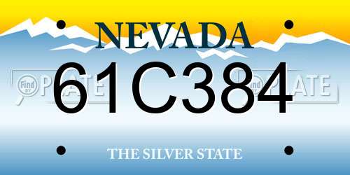 61C384 Nevada License Plate