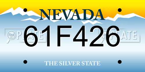 61F426 Nevada License Plate