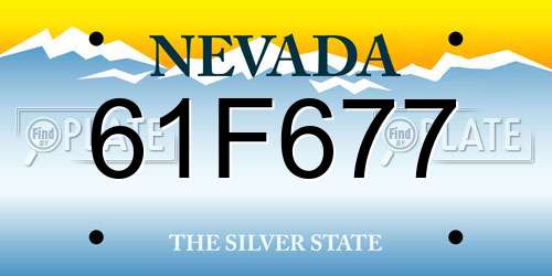 61F677 Nevada License Plate