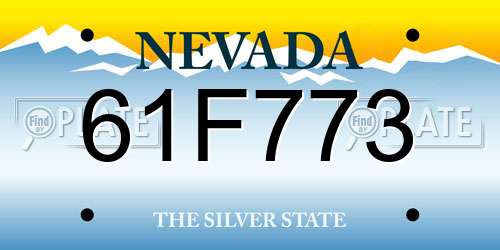 61F773 Nevada License Plate