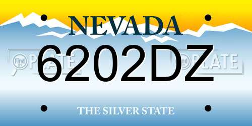 6202DZ Nevada License Plate