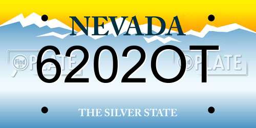 6202OT Nevada License Plate