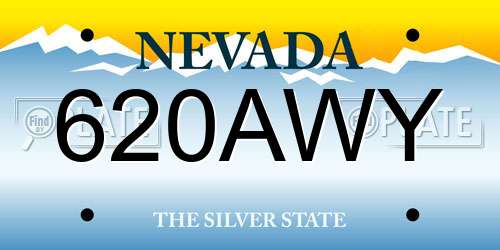 620AWY Nevada License Plate