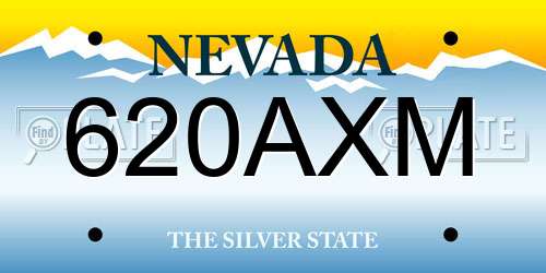 620AXM Nevada License Plate