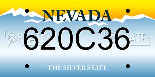 620C36 Nevada License Plate
