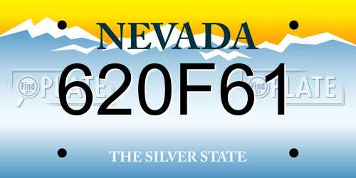 620F61 Nevada License Plate