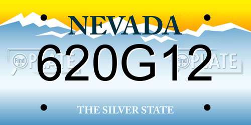 620G12 Nevada License Plate