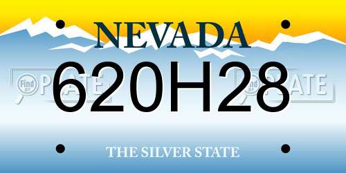 620H28 Nevada License Plate