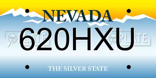 620HXU Nevada License Plate