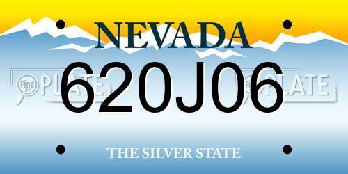 620J06 Nevada License Plate