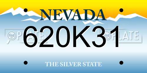 620K31 Nevada License Plate