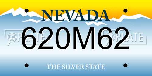 620M62 Nevada License Plate