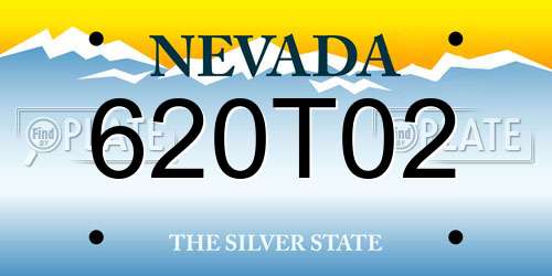 620T02 Nevada License Plate