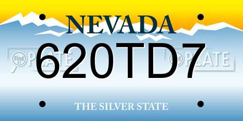 620TD7 Nevada License Plate