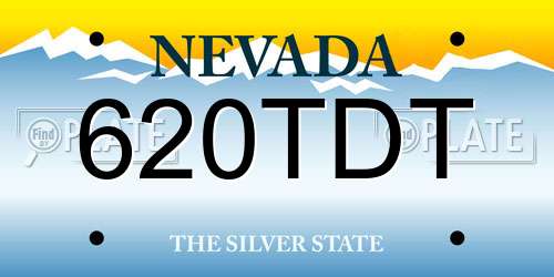 620TDT Nevada License Plate