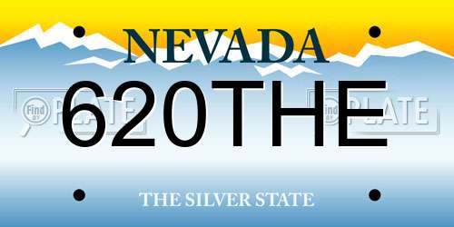620THE Nevada License Plate