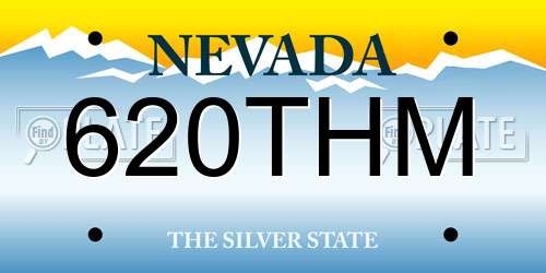620THM Nevada License Plate