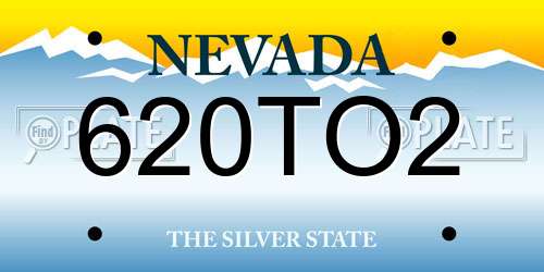 620TO2 Nevada License Plate