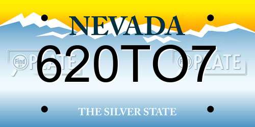 620TO7 Nevada License Plate