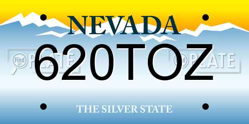 620TOZ Nevada License Plate