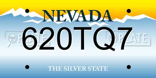 620TQ7 Nevada License Plate