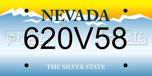 620V58 Nevada License Plate