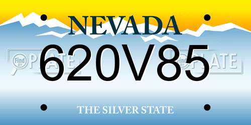 620V85 Nevada License Plate