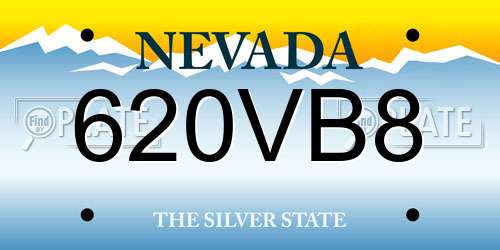 620VB8 Nevada License Plate