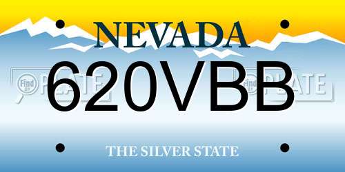 620VBB Nevada License Plate