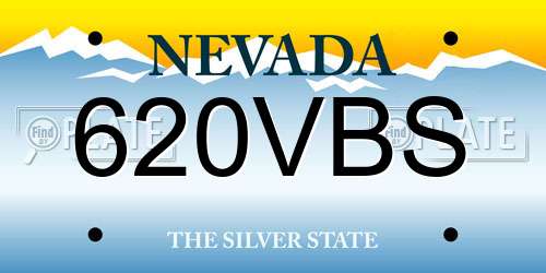 620VBS Nevada License Plate