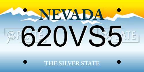 620VS5 Nevada License Plate