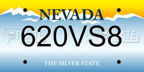 620VS8 Nevada License Plate