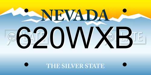 620WXB Nevada License Plate