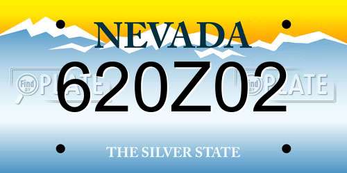 620Z02 Nevada License Plate