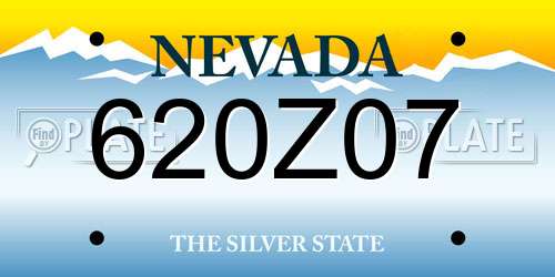 620Z07 Nevada License Plate